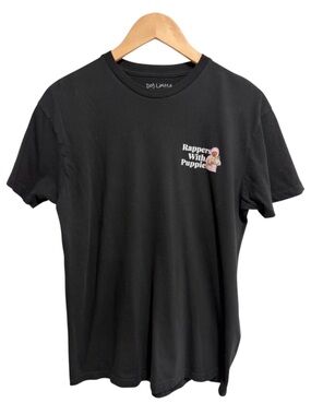 Dog Limited Black 'Rappers With Puppies' Graphic Short Sleeve Tee Large